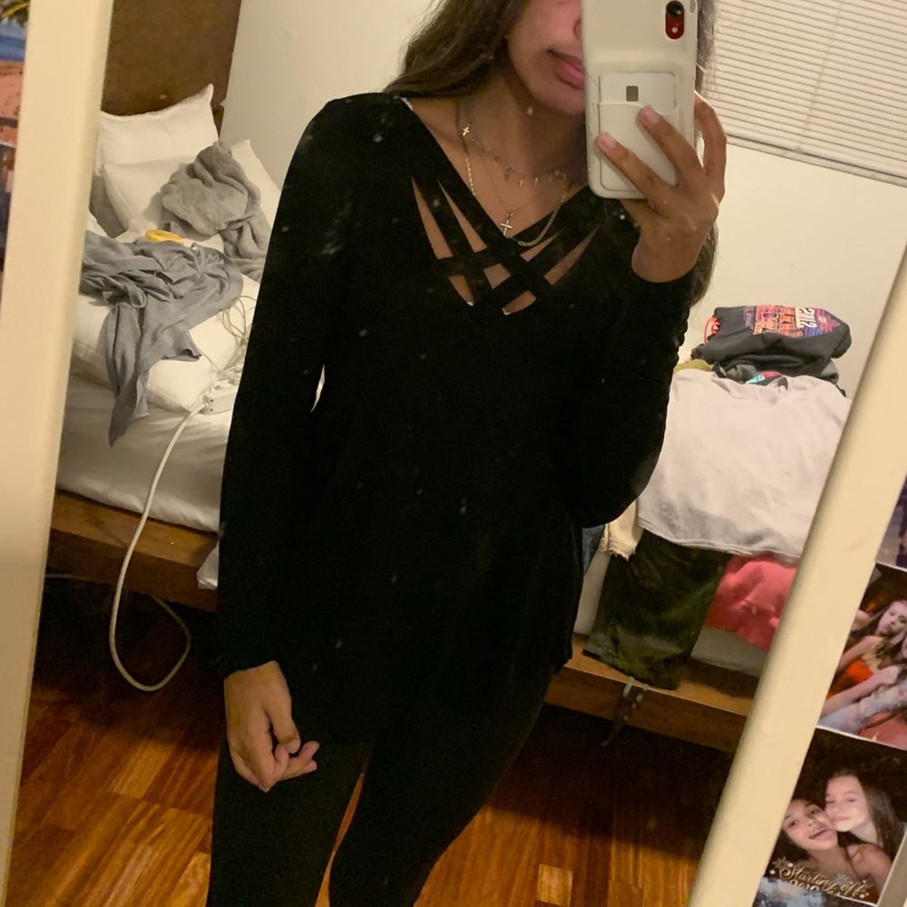 black long sleeve top